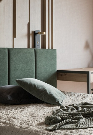 Cabeceira Estofada Casal 5 Blocos Não é Segredo Courvin Verde 140x60