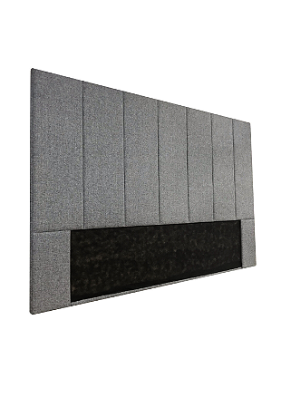 Cabeceira Estofada Queen 7 Blocos Não é Segredo Linho Cinza Claro 160x120