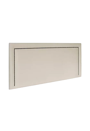 Cabeceira Estofada Casal Tacha U Não é Segredo Linho Cru 140x120