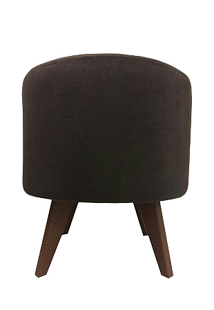 Puff Pé Palito Redondo Não é Segredo Suede Animale Marrom Escuro 40x45