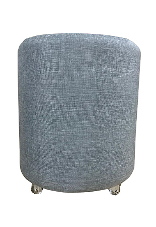 Puff Redondo Não é Segredo Linho Cinza Rodinha 40x45 NSPR02L-R