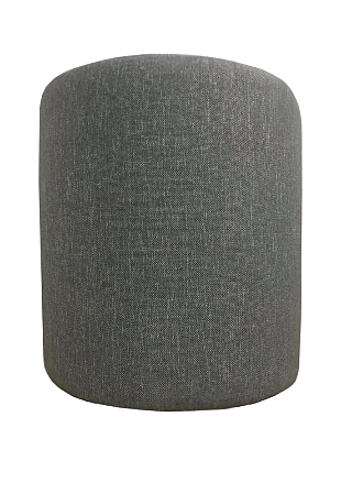 Puff Redondo Não é Segredo Linho Cinza Vazado Pé Fixo 40x45 NSPR03L-F