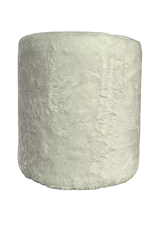Puff Redondo Não é Segredo Astracan Pelúcia Branco Pé Fixo 40x45 NSPR07TA-F