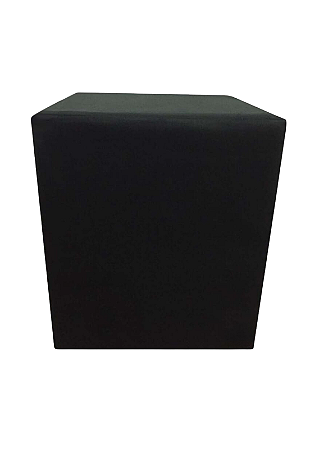 Puff Quadrado Não é Segredo Suede Liso Preto Pé Fixo 40x45 NSPQ07TSL-F
