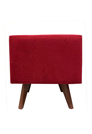 Puff Pé Palito Quadrado Não é Segredo Suede Animale Vermelho 40x45