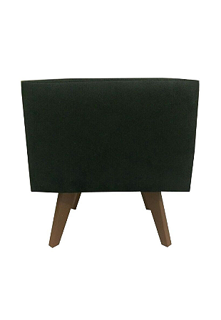 Puff Pé Palito Quadrado Não é Segredo Suede Animale Preto 40x45