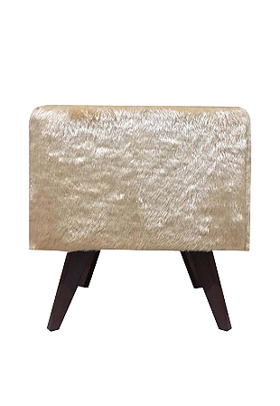 Puff Pé Palito Quadrado Não é Segredo Astracan Pelúcia Bege 40x45