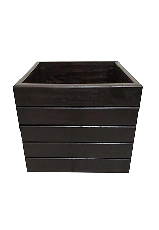 Vaso Madeira Rústico Não é Segredo Preto 40x36