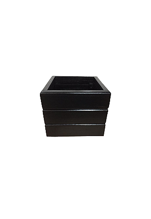 Vaso Madeira Rústico Não é Segredo Preto 25x23