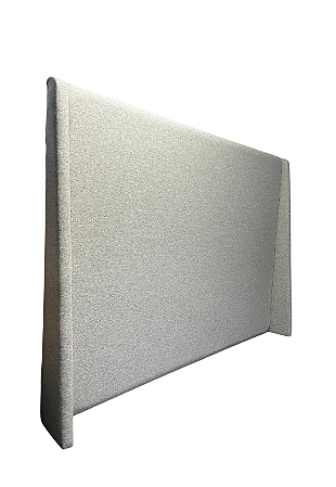 Cabeceira Estofada Casal com Abas Não é Segredo Linho Cinza Clarinho 152x120