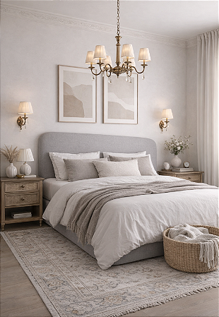 Cabeceira Estofada Queen Orgânica Não é Segredo Linho Cinza Clarinho 160x60