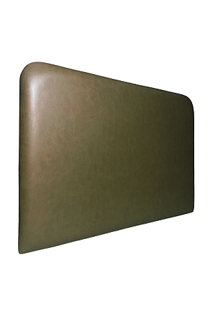 Cabeceira Estofada Casal Orgânica Não é Segredo Esmeralda Marrom Escuro 140x120