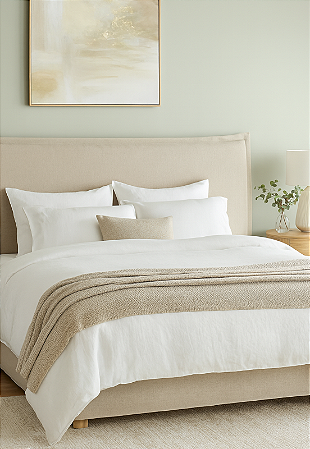 Cabeceira Estofada King Italiana Não é Segredo Linho Cru 195x60