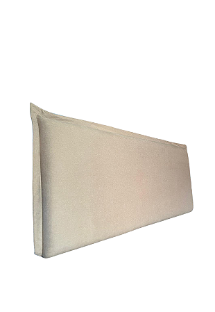 Cabeceira Estofada Casal Italiana Não é Segredo Linho Impermeável Bege 140x60