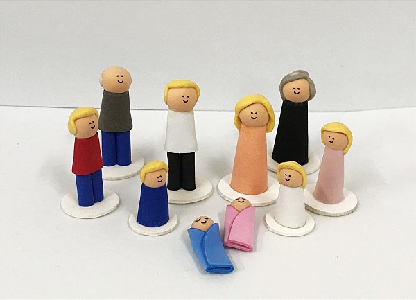 Bonecos para Constelação Familiar na água e na mesa com 10 peças - EVA - Família 2