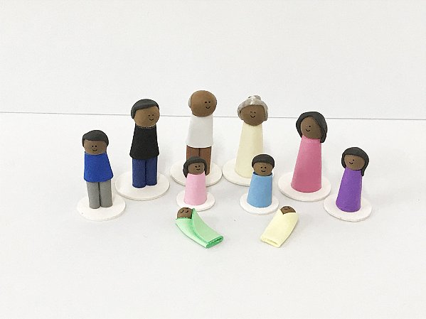 Bonecos para Constelação Familiar na água e na mesa com 10 peças - EVA - Família 3