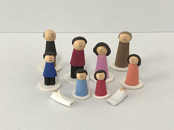 Bonecos para Constelação Familiar na água e na mesa com 10 peças - EVA - Família 4