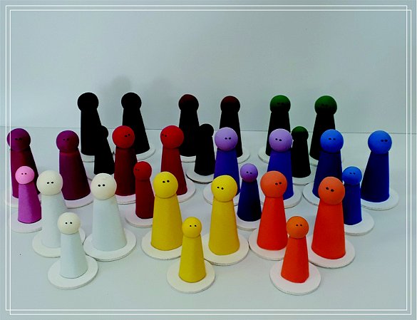 Bonecos para Constelação Familiar na água e na mesa - Sentimentos - 30 peças