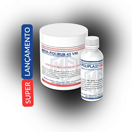 Borracha de Poliuretano MFM-PoliRub 45 Preta