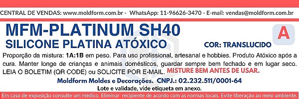 Borracha de Silicone Platina MFM-PLATINUM SH40