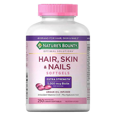 Hair, Skin & Nails - 250 Softgels - Extra Strength | Nature's Bounty