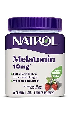 Melatonina - 10 Mg - 60 Gummies - Sabor Morango | Natrol