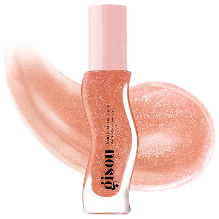 Honey Infused Hydrating Lip Oil - Cor Glazed Plum - Sheer Nude Shimmer | Gisou