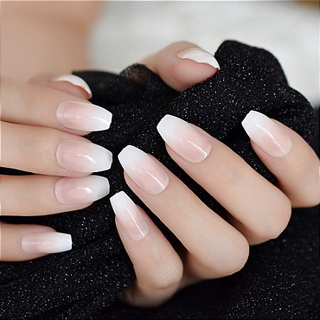 Unhas Falsas Naturais, Ombre, Caixão De Bailarina Francesa, Gradeint Cu