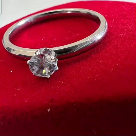 4 Anéis Solitário aço brilho eterno