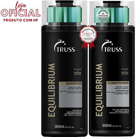 Truss Kit Equilibrium Condicionador 300ml e Shampoo 300ml - Cabelos com raíz oleosa e Comprimento seco
