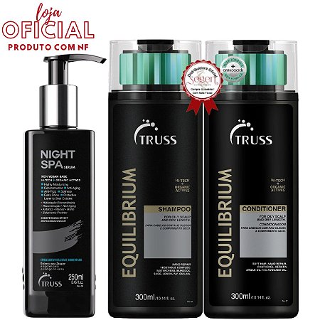Truss Kit Night Spa 250ml com Condicionador e Shampoo Equilibrium 300ml