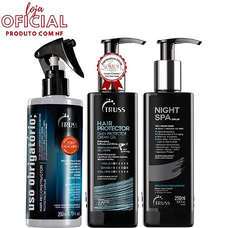 Truss Kit Night Spa Sérum, Uso Obrigatório E Hair Protector - Segen  Cosméticos