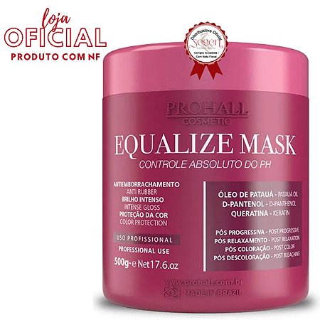 Prohall Máscara Neutralizadora de PH Equalize Mask 500g - Máscara Neutralizante com  Proteção da Cor, Brilho Intenso e Antiemborrachamento