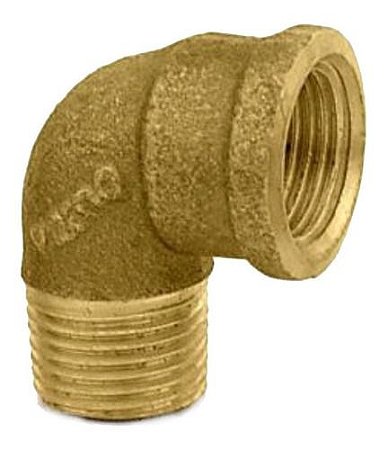 Cotovelo 1/2 Macho x 1/2 Fêmea em Latão