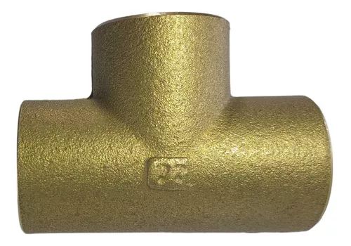 Tê Em Latão 22mm Sem Anel De Solda Rede De Gás / Água E Ar
