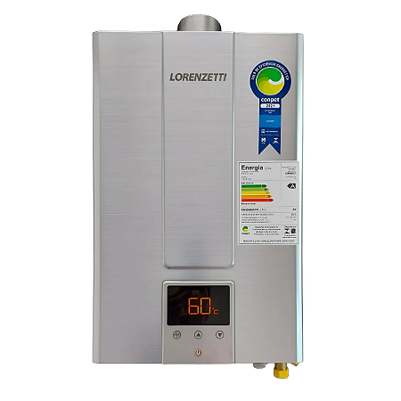 Aquecedor De água A Gás Lorenzetti Lz 2000 De-i (inox) 20 Litros Glp