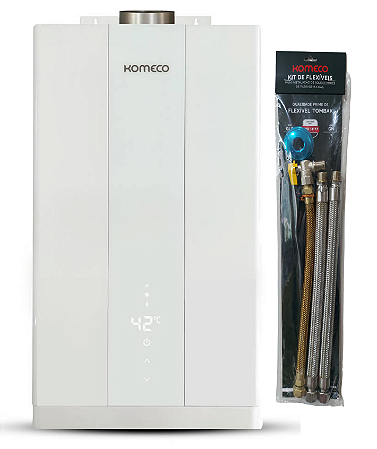 Aquecedor De Água A Gás Komeco Ko 16 Wh Home 16 Litros GN E Kit Ligação