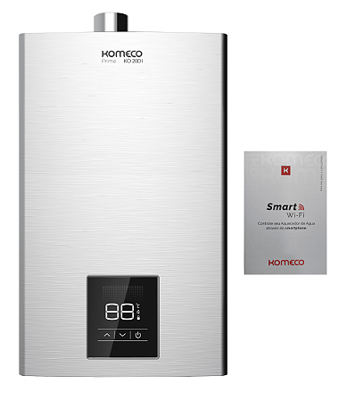 Aquecedor De Água A Gás Komeco KO 21 DI Prime 21 Litros (INOX) Com Módulo Wi-Fi GLP