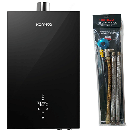 Aquecedor A Gás Komeco Ko 21 Black Decor 21 litros Glp E Kit