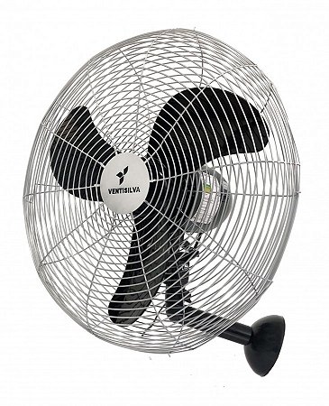 Ventilador de Parede 50cm VENTI50P Preto com Grade em Pintura Epóxi Cromada
