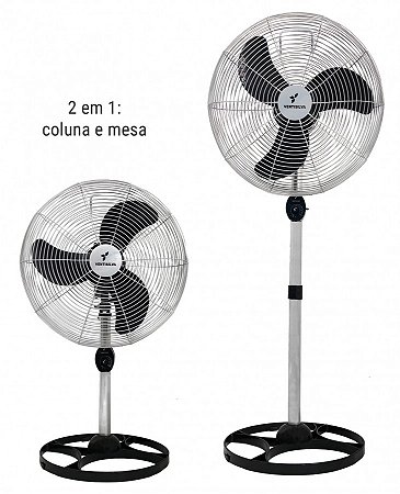 Ventilador de Coluna e Mesa VENTI50CC Preto Cromado