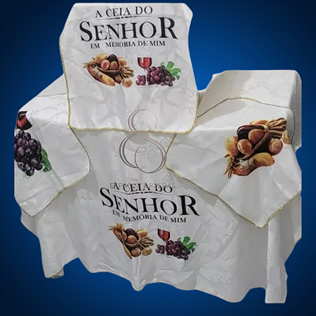 KIT TOALHA DE CEIA 4PÇ TOALHA PRINCIPAL 1,5M JACAR BRANCA