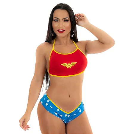 Mini Fantasia Mulher Maravilha Pimenta Sexy
