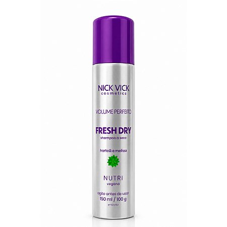 Shampoo a Seco Hortelã e Melissa Nick Vick Nutri 150ml