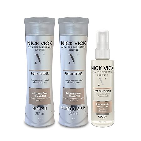Kit Fortalecedor Nick Vick Alta Performance Intense (3 produtos)