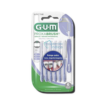 GUM Escova Interdental Proxabrush Extra Fina 0.6mm 6un
