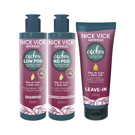 Kit Cachos Nick Vick Antifrizz (3 produtos)