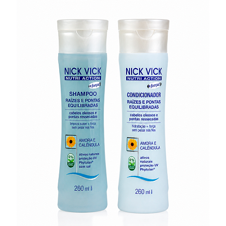 Kit Raízes e Pontas Equilibradas Nick Vick Nutri Action (Shampoo e Condicionador)