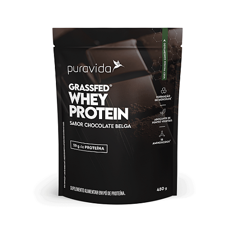 Puravida Whey Protein GrassFed Chocolate Belga 450g