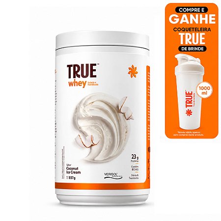 True Source Whey Protein Iso/Hidro Coconut Ice Cream 837g | com Colágeno Verisol®